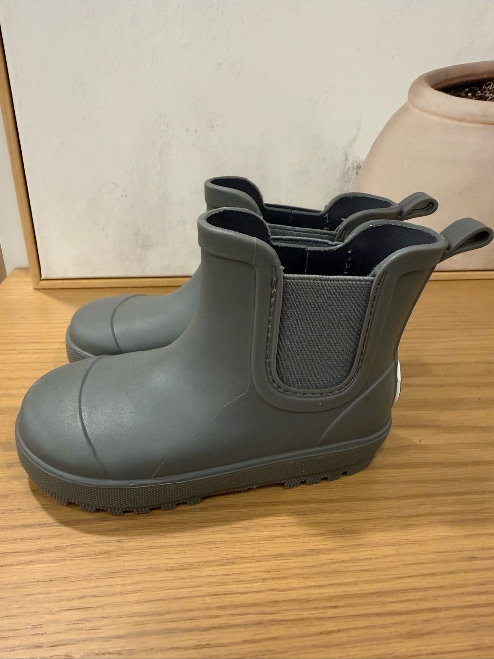 BEARPAW Kids Chelsea Rain Boots Slate Gray Waterproof Size 8T